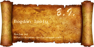 Bogdán Ipoly névjegykártya